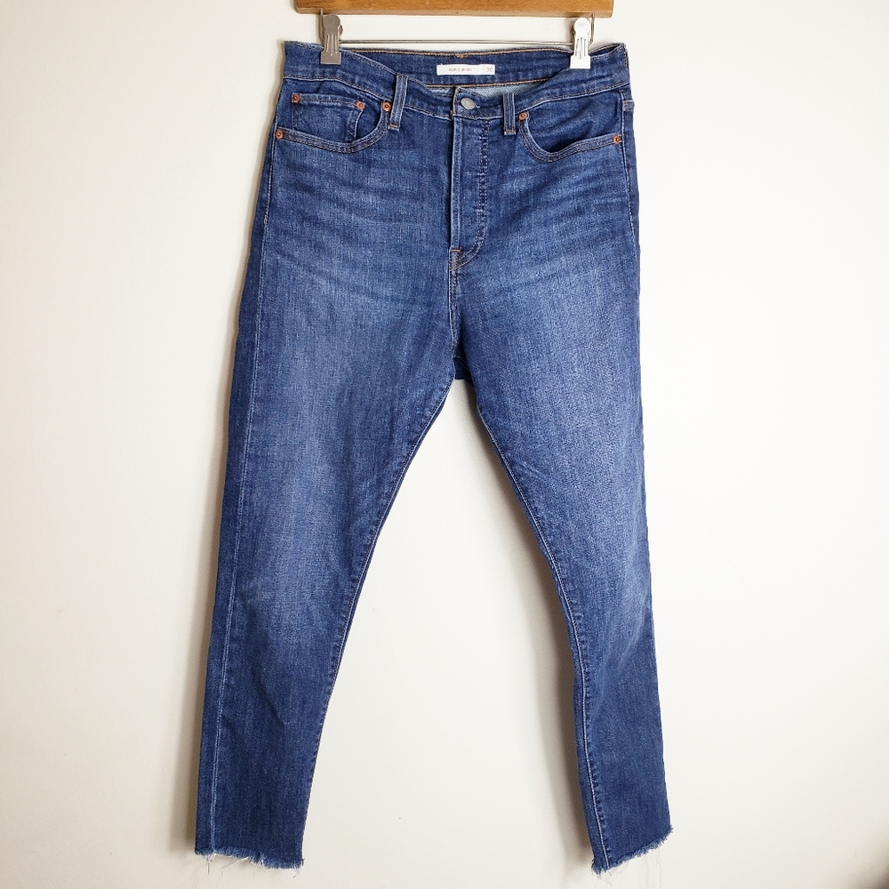Levi's wedgie skinny button fly raw hem jeans